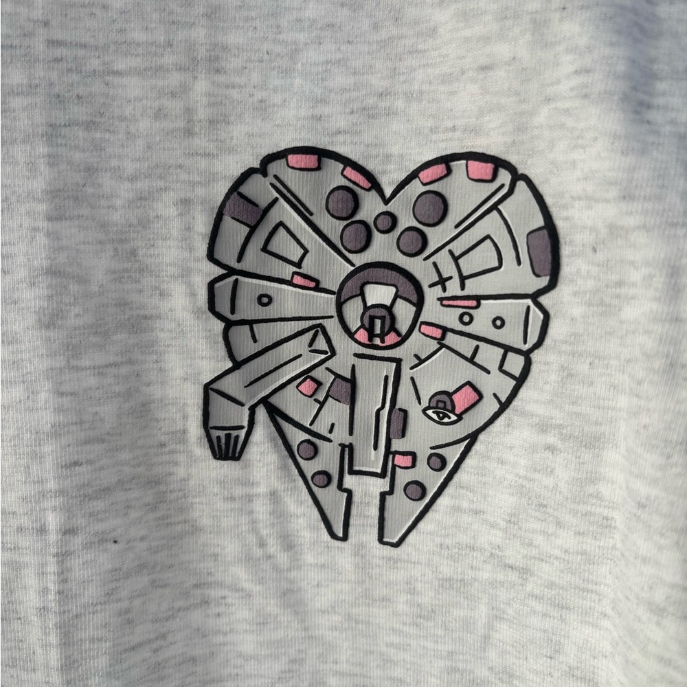 Gray Heart Spaceship Graphic Tee